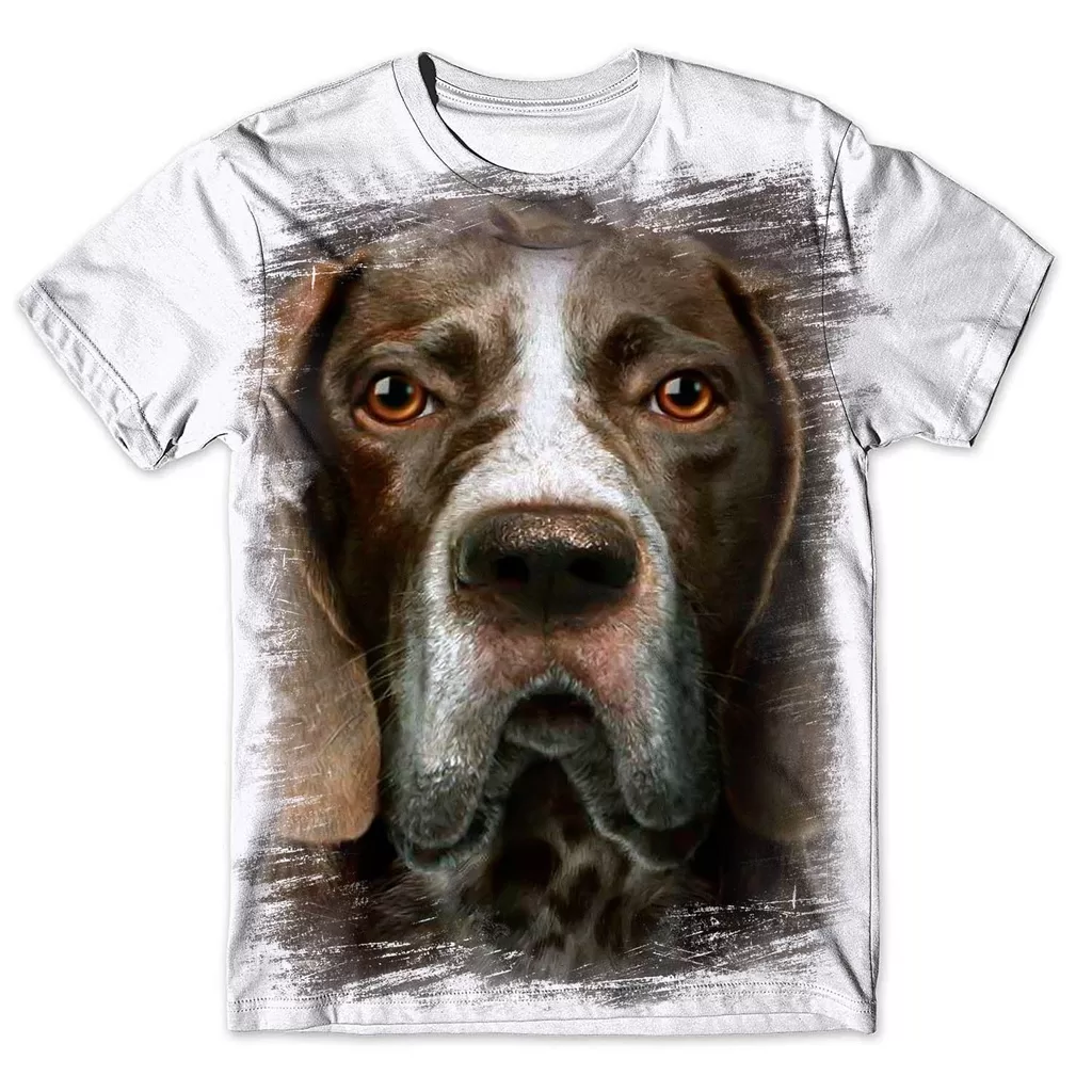 Camisa Camiseta Masculina 3D Cachorro Ponteiro
