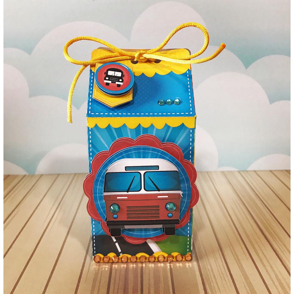 Caixinha para festa tema ônibus