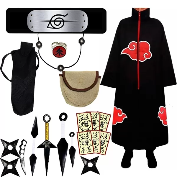Super Kit Itachi C/Manto Akatsuki + 19 Itens Cospl