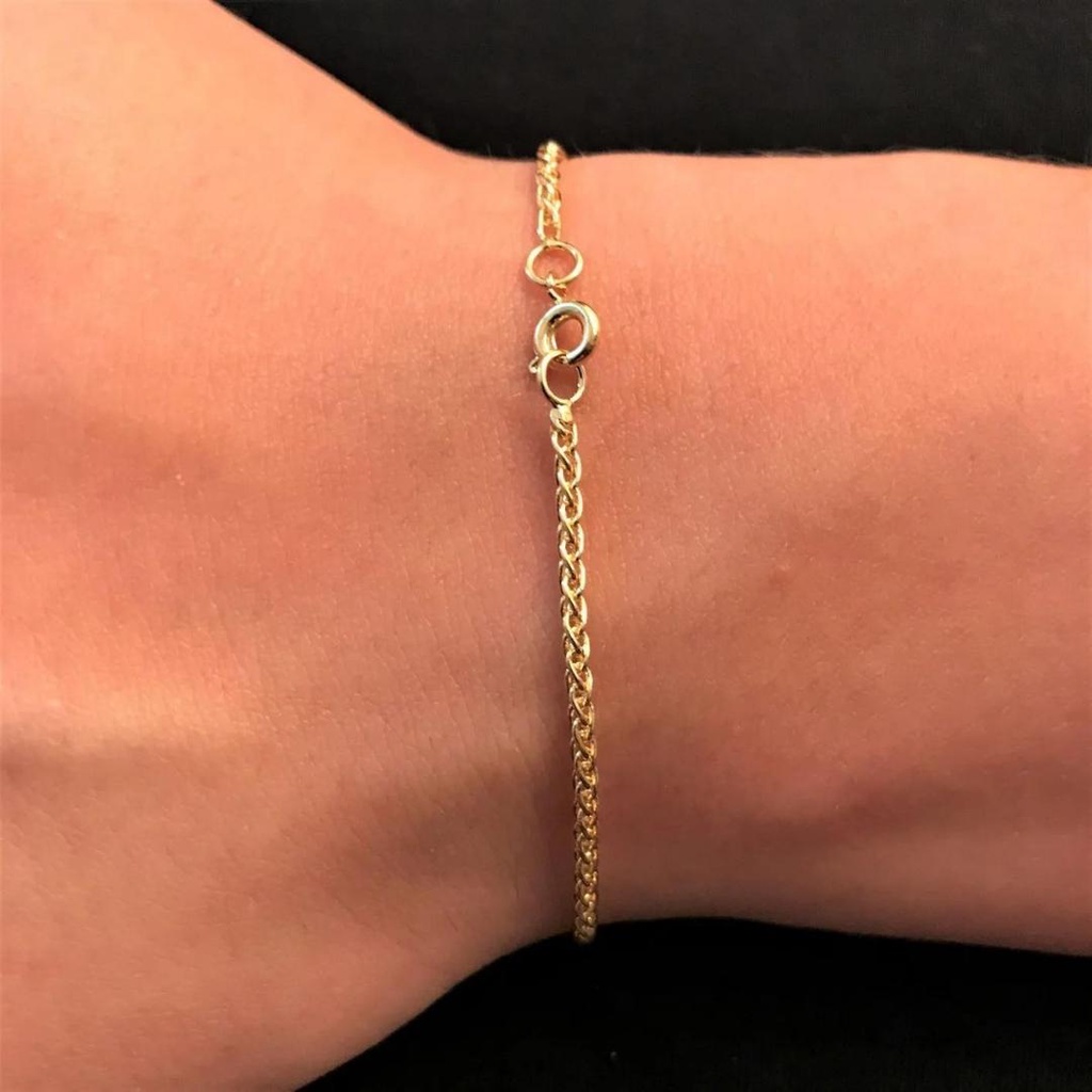 Pulseira Masculina de Ouro 24K Pulseira Peruana 2mm Banhada