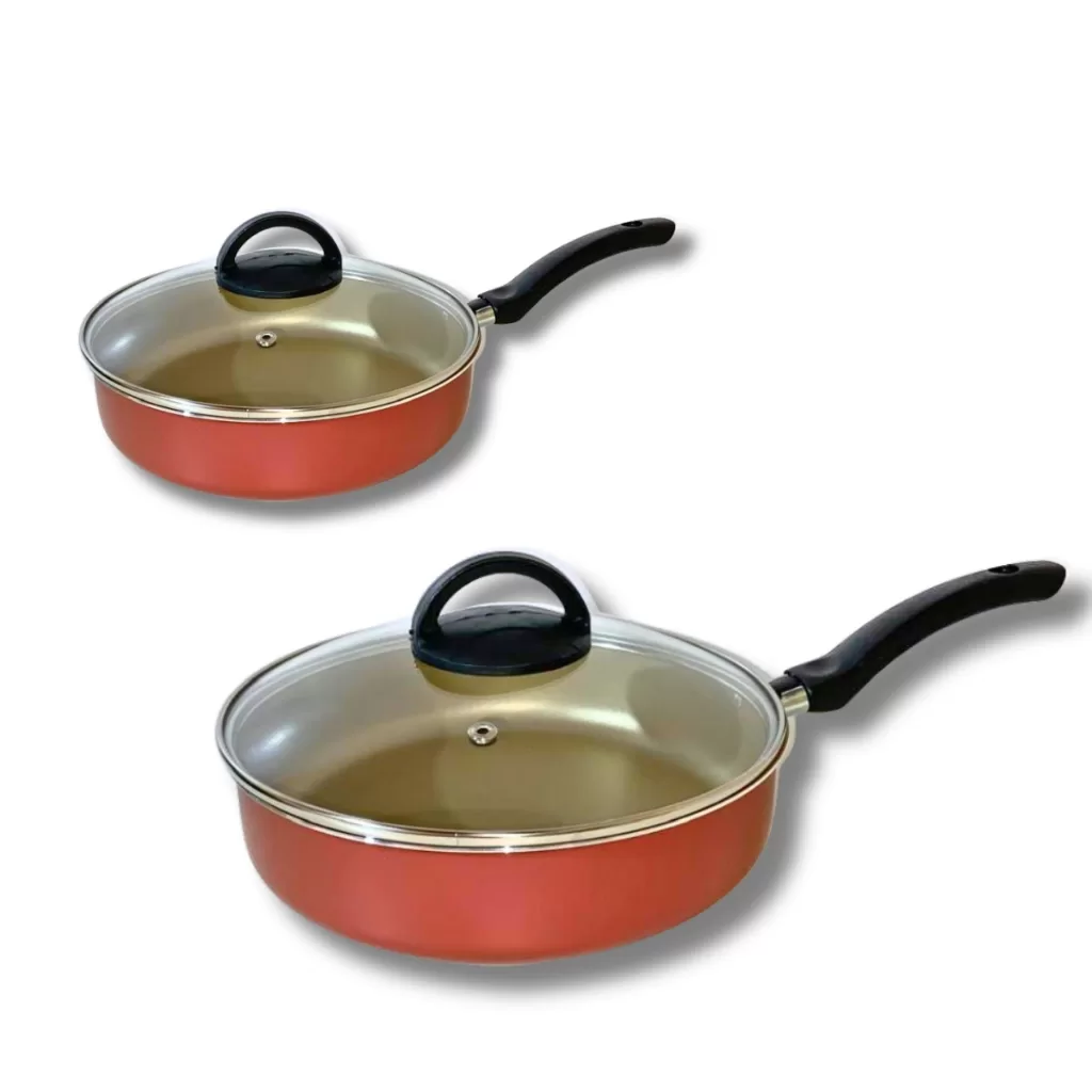 Frigideira Alta Funda 18cm E 22cm C/ T Vidro Antiaderente