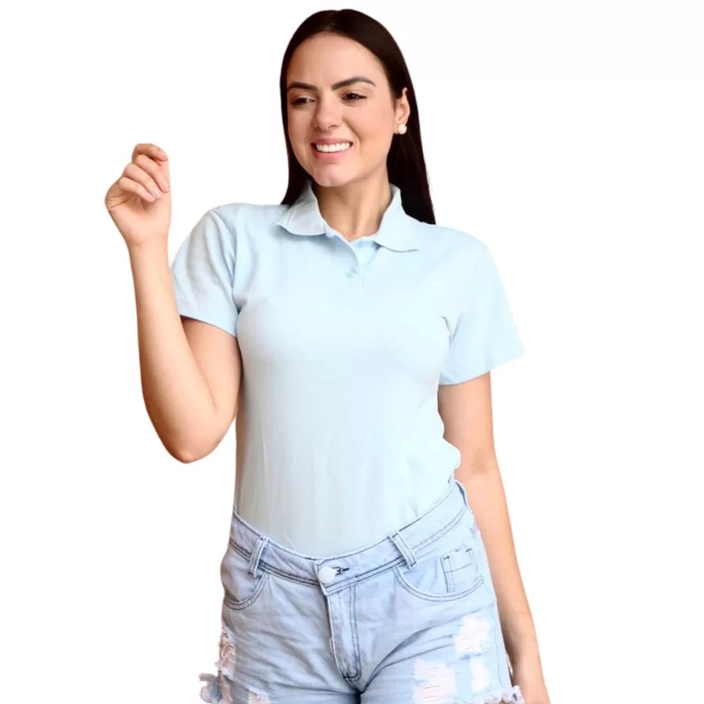 Camisa Pólo Feminina Piquet Algodão E Poliéster