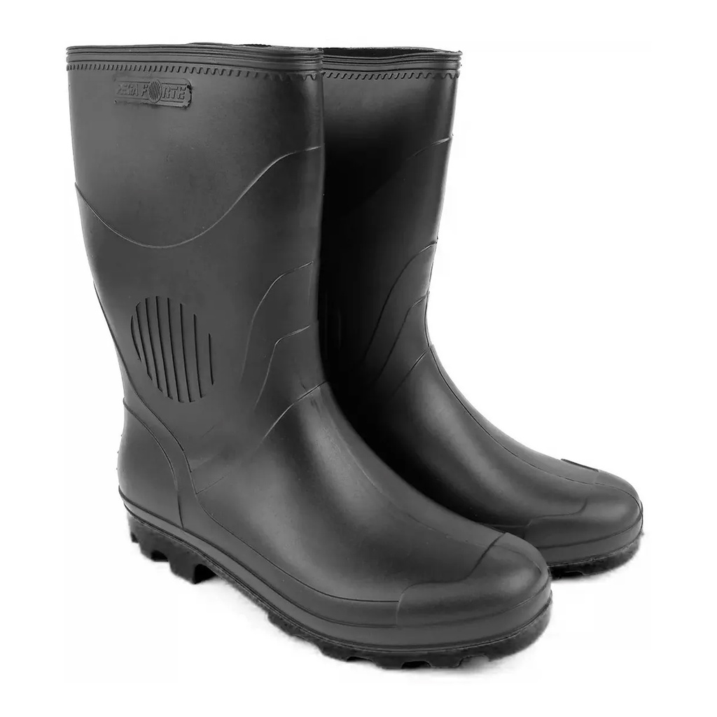 Bota Cano Longo Solado Preto Impermeável Motoboy Moto