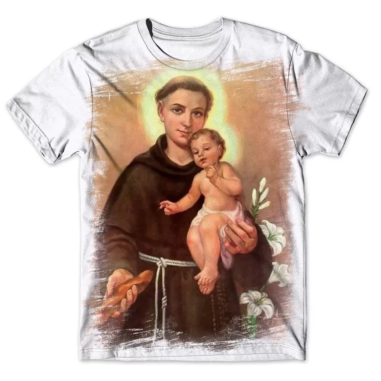 Camisa Camiseta Masculina Católica Santo Antonio 