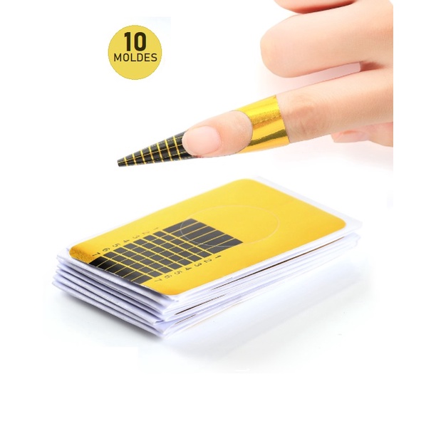 50 Moldes Adesivos De Papel Para Unha Gel Fibra De