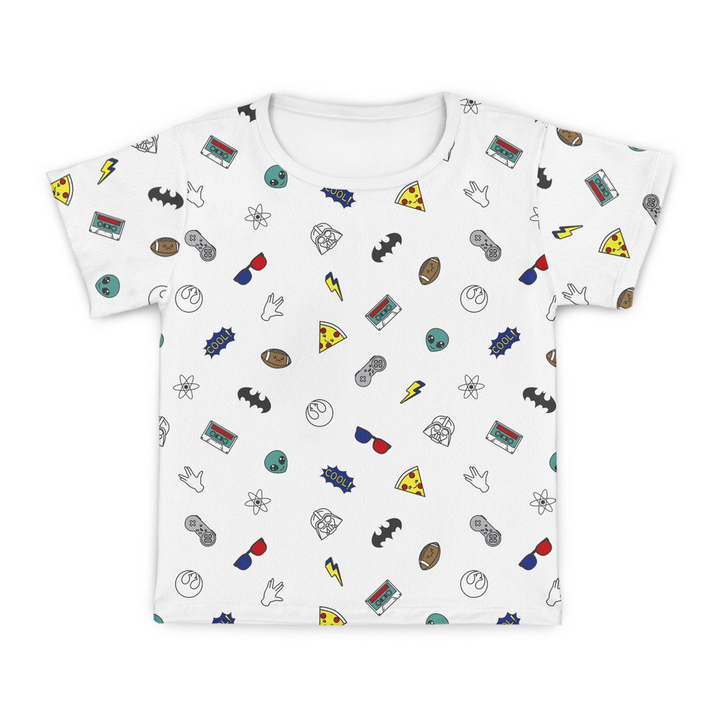 Camisa Masculina Manga Curta Infantil Menino Proteção Solar+50 Geek MiniBoo