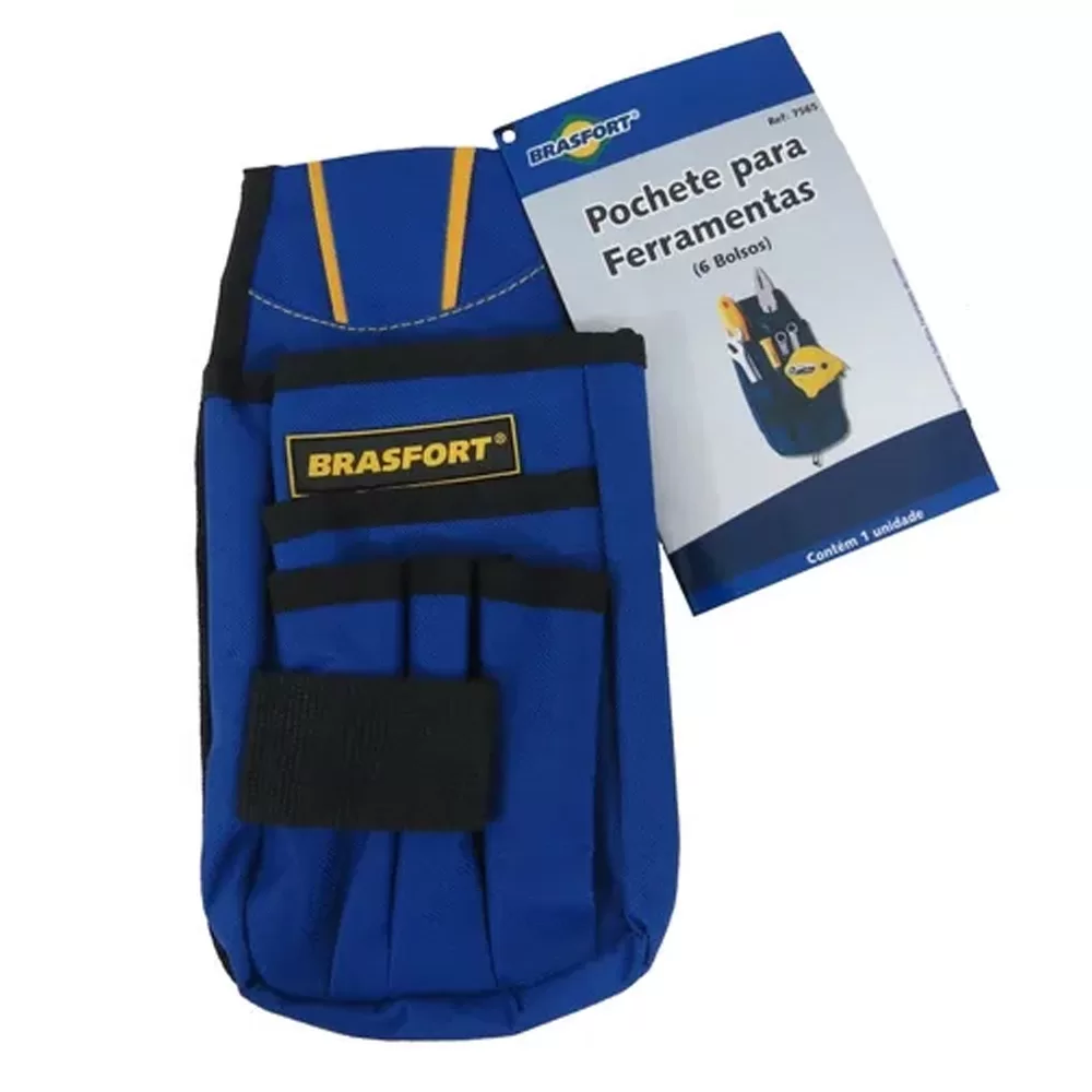 Pochete Com Alça Para Ferramentas Cinto Cinturão Com 6 Bolsos