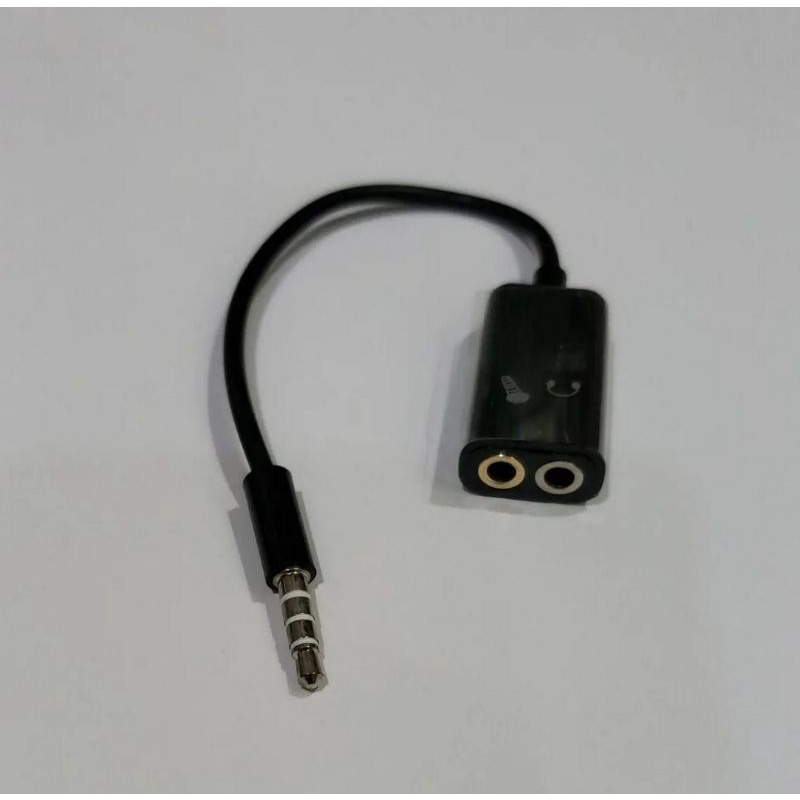 Splitter Preto Y Fone + Microfone P2  P3 Macho X 2 P2 Fêmea