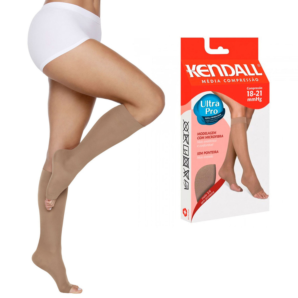 Meia 3/4 sem Ponteira Média Compressão 18-21 mmHg Kendall