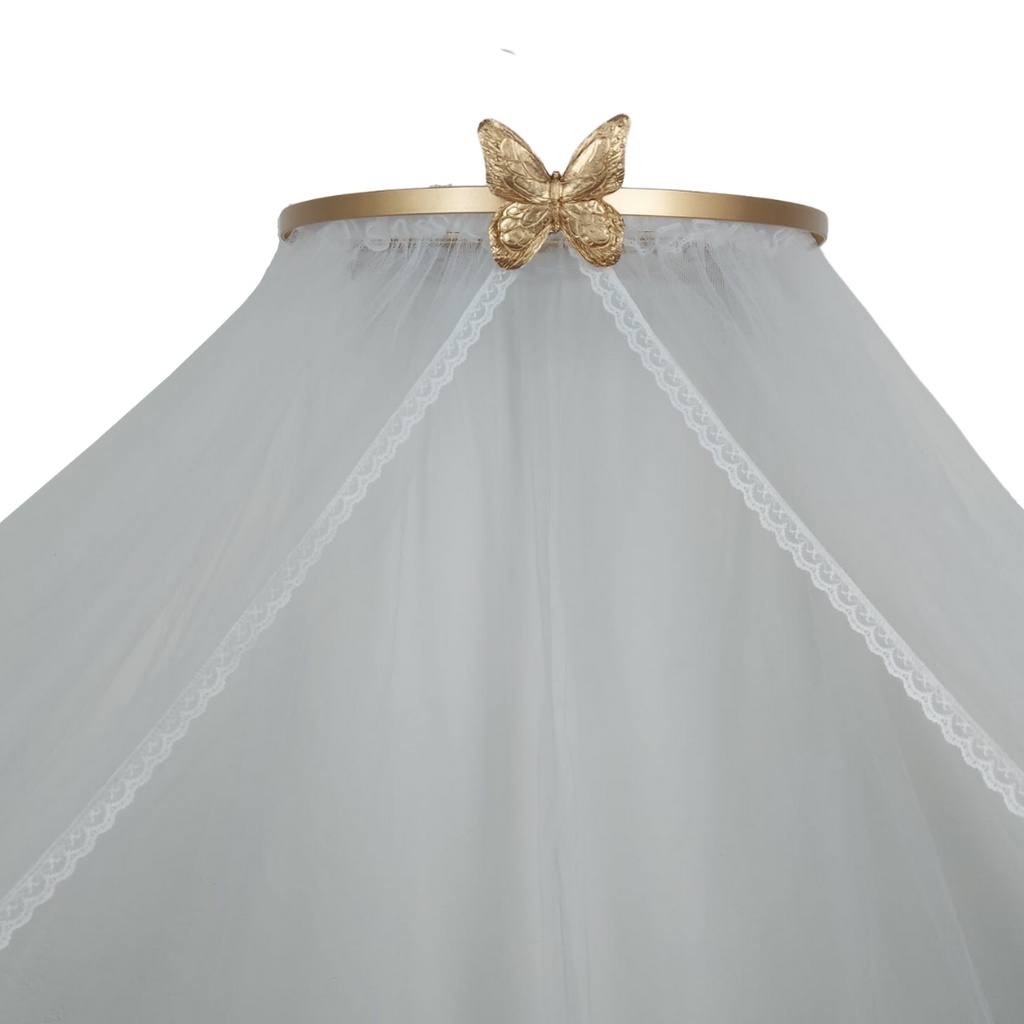 Dossel borboleta com mosquiteiro tule para berço