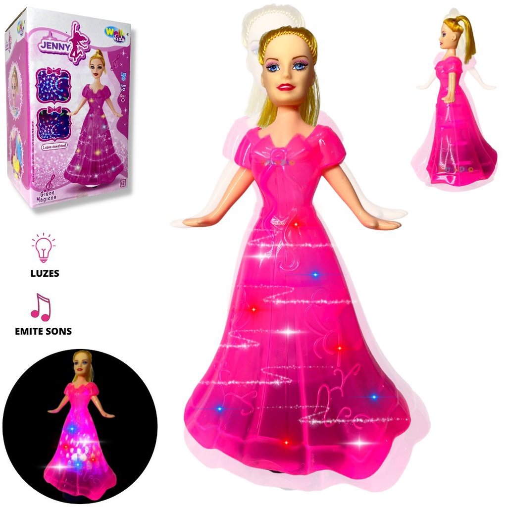 Boneca Musical Dançarina C/ Luzes E Música Bate Volta