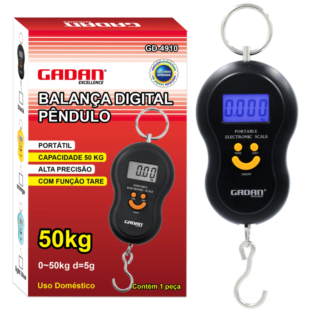Balança Digital Pêndulo Até 50kg Multi Uso Domestico + Pilha de Brinde