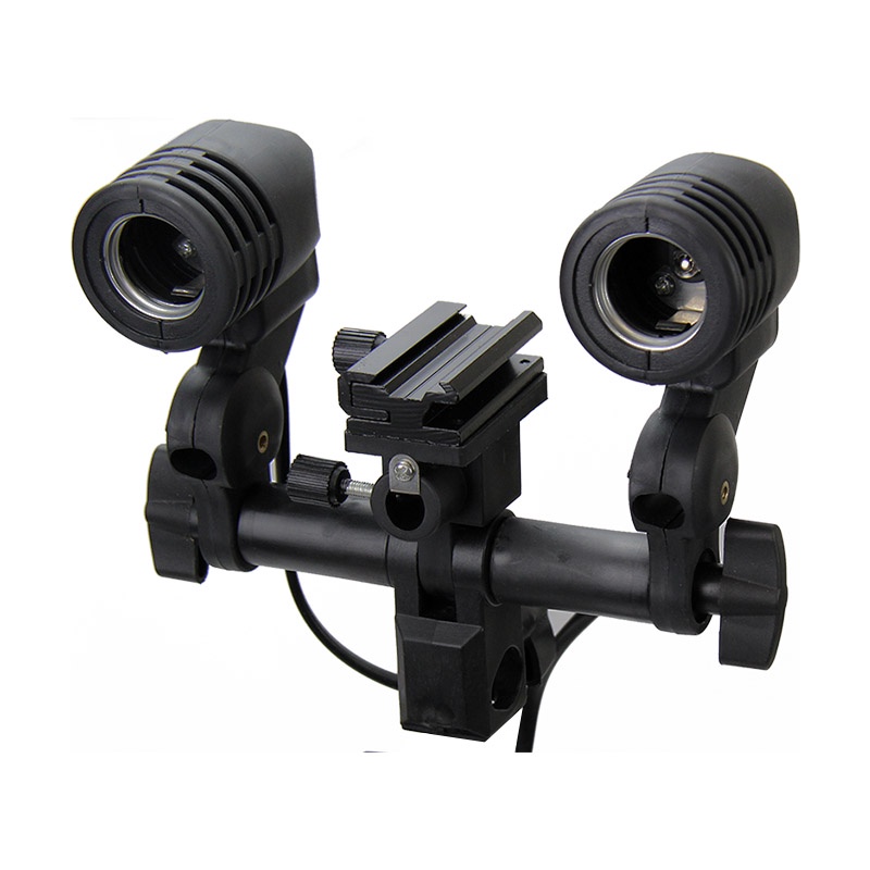 Suporte Duplo para Flash e Lâmpada c/ Soquete E27 – PK-DE27