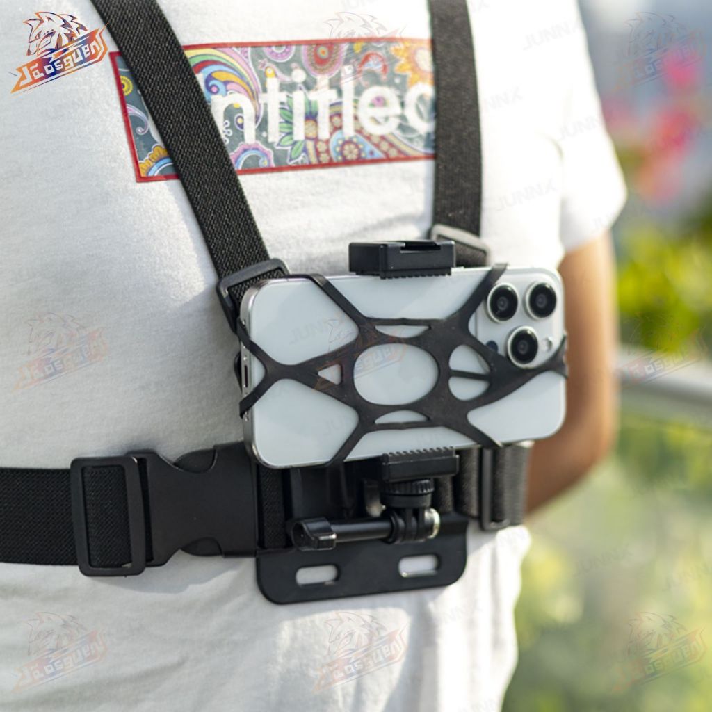 Suporte Cinta Peitoral Com Adaptador Para Celular E Gopro