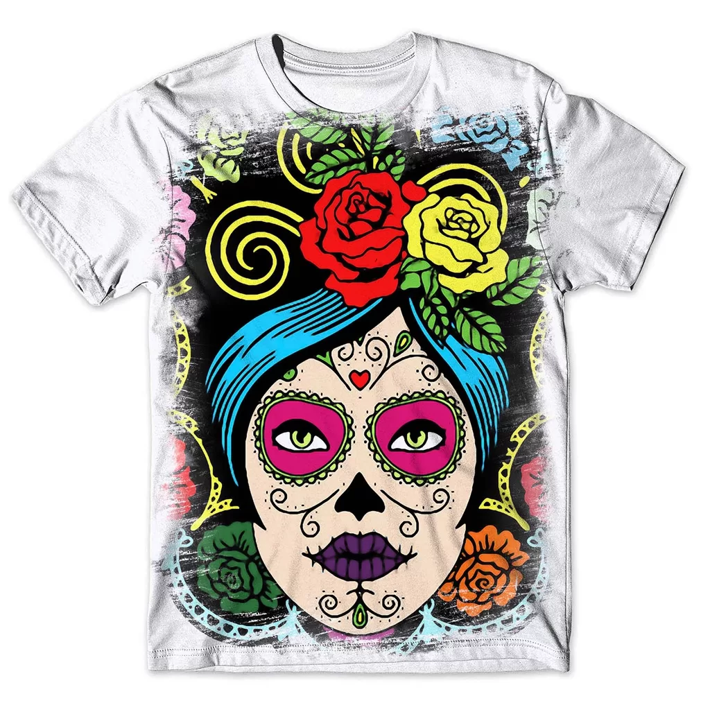 Camisa Camiseta Masculina Caveira Mexicana 84