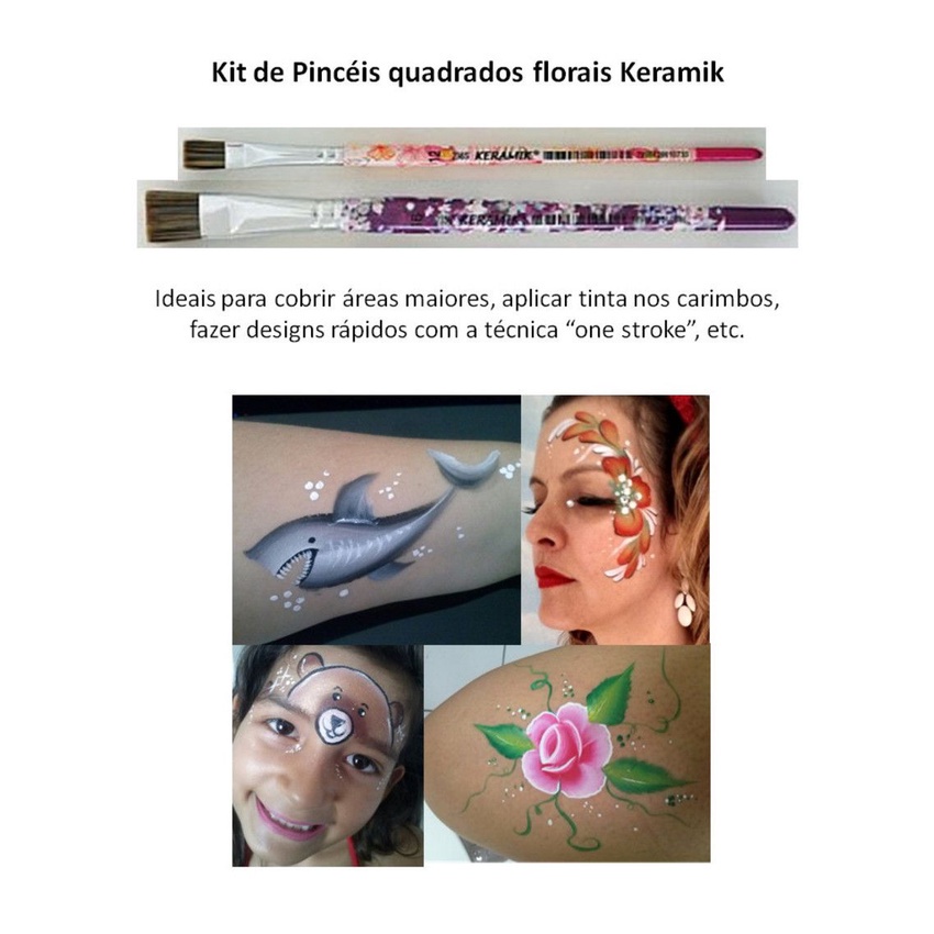 Kit de pincéis quadrados Keramik 236 Tam. 12 e 235S  Tam. 16