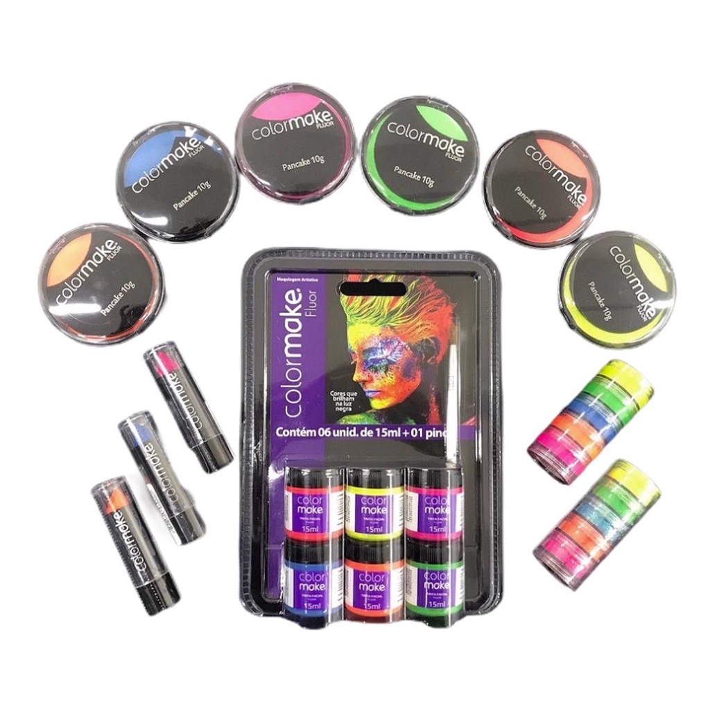 Kit Para Pintura Facial Neon (Flúor)