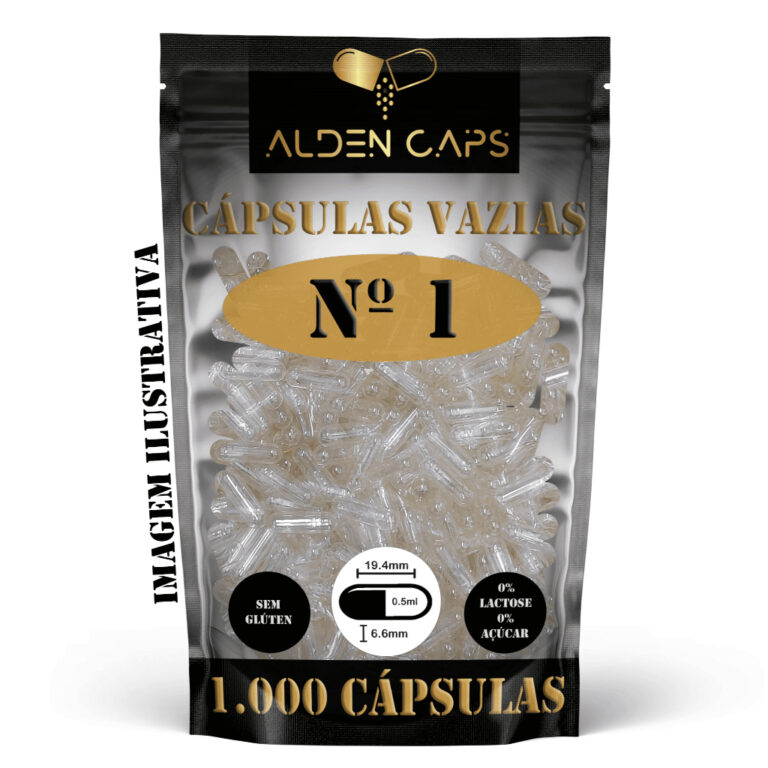1.000 Cápsulas Vazias de Gelatina N. 1 (400mg)