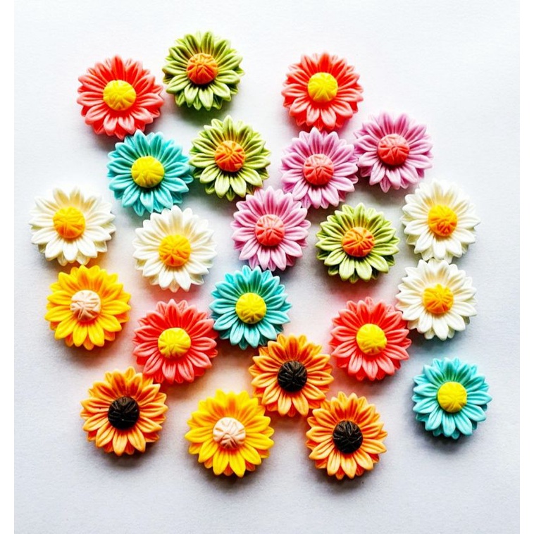 Micangas flor Girassol 25×8.5mm 10pecas