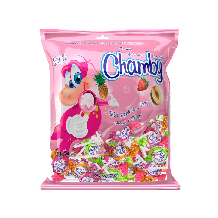 Pirulito de Yogurte Recheado Chamby 500g – S
