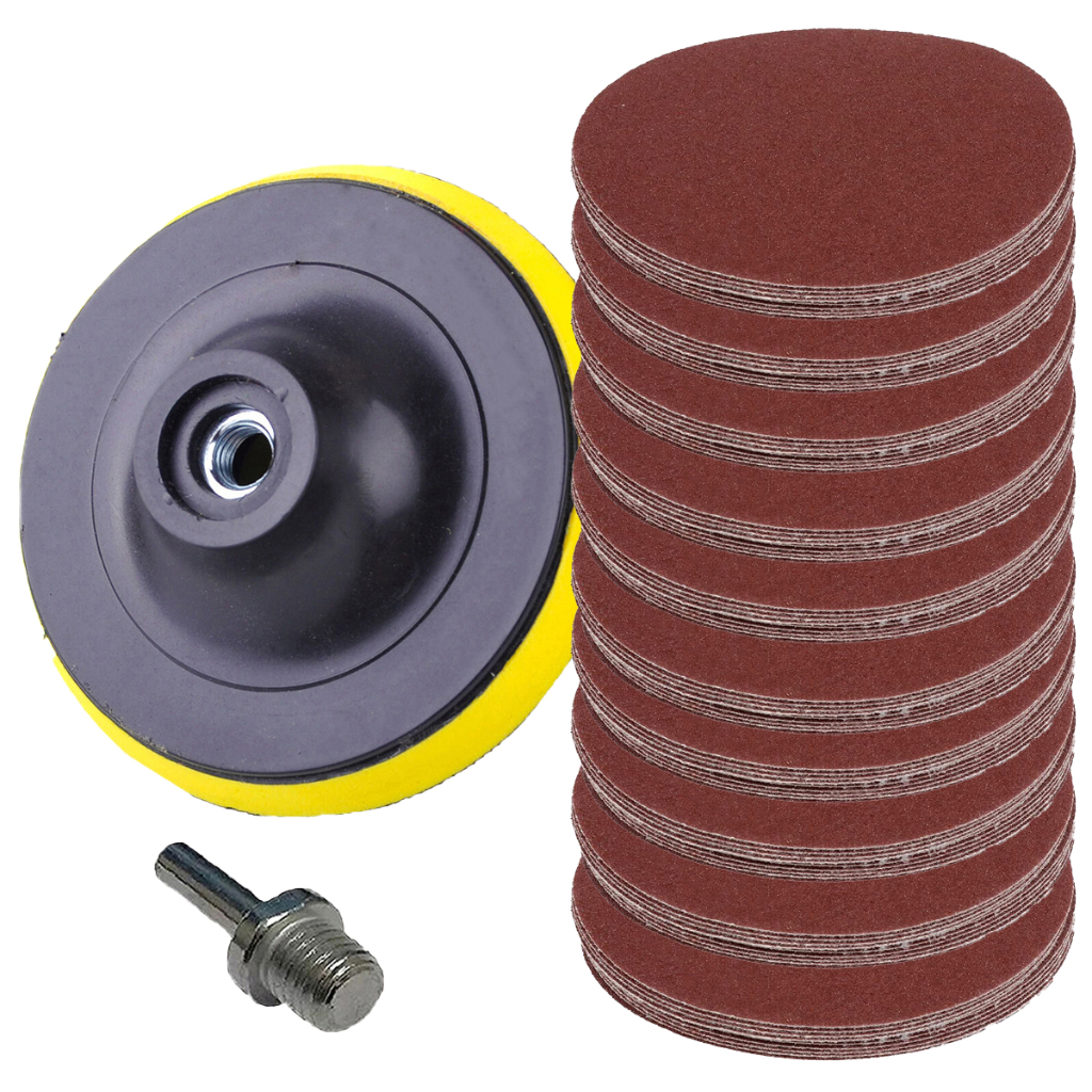 Suporte Para Esmerilhadeira Prato 125mm Velcro Politriz + 30 Lixas