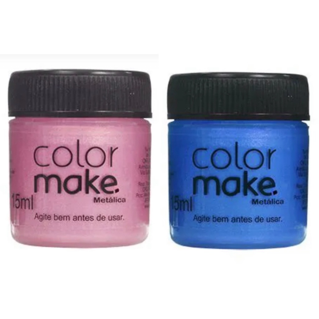 Kit Tinta Liquida Metálica 15ml Colormake C/ 2 (Azul/Rosa)