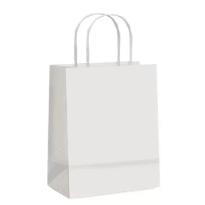 SACOLA DE PAPEL – BRANCA – TAMANHO M  