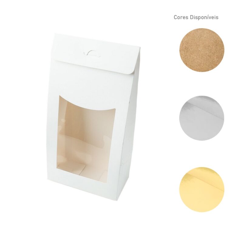 Sacola com Visor G (23x12x6cm)  Kafe Embalagens