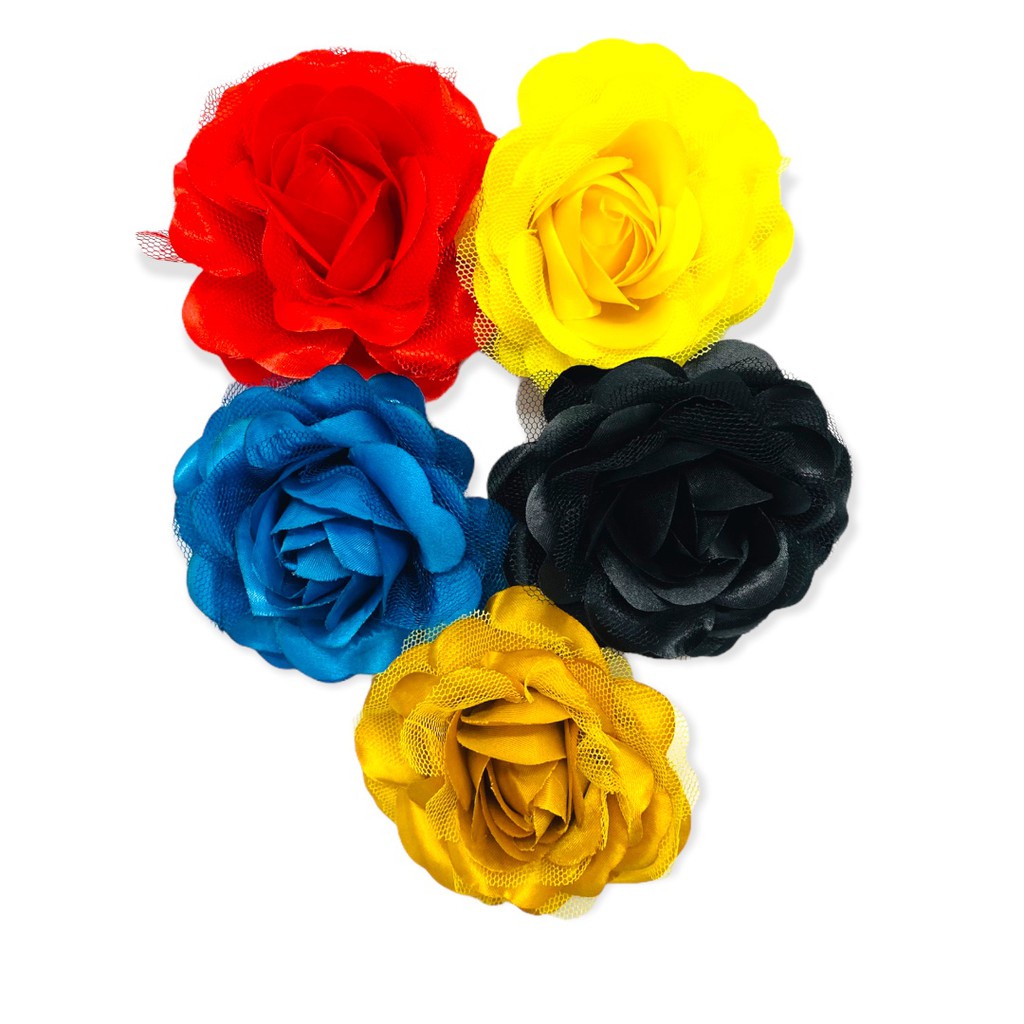 1 Unidade Rosa Presilha De Cabelo Acessório Cigano Cores Promoção