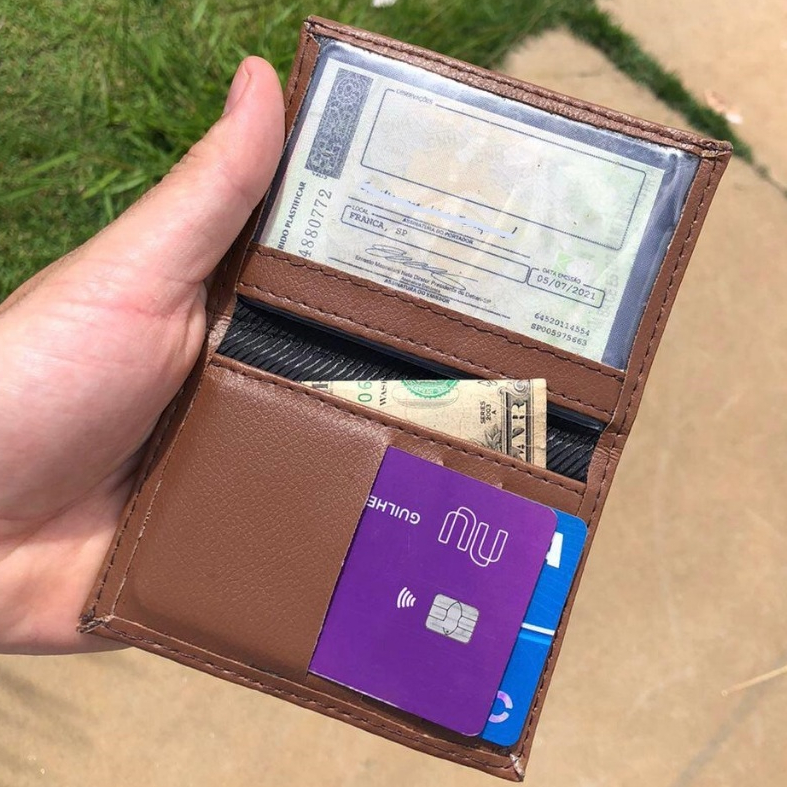 Carteira Pequena Minimalista CNH, Slim, Confortavél
