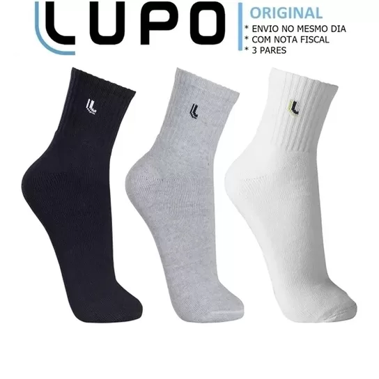 Kit 3 Pares Meias Lupo Original Cano Médio Invern
