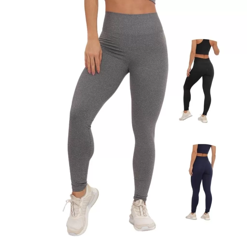 Kit 2 Legging Feminina Cintura Alta Suplex Legging Fitness Para Academia Treino