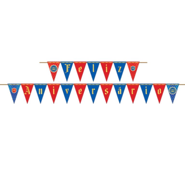 Faixa Feliz Aniversário Príncipe 175x13cm Junco 