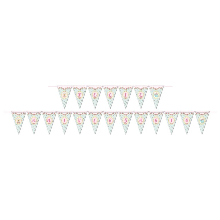 Faixa Feliz Aniversário Jardim 175x13cm Junco 1un