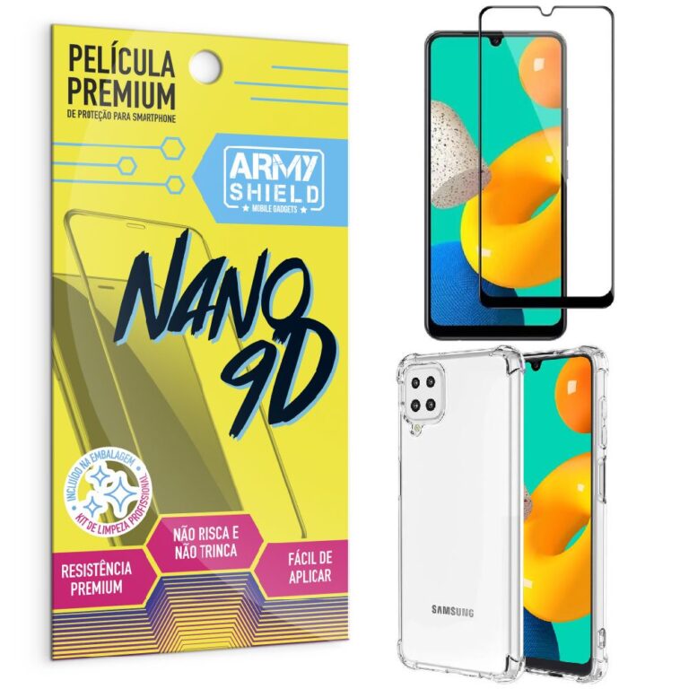Kit Samsung M32 Película Premium Nano 9D + Capa A
