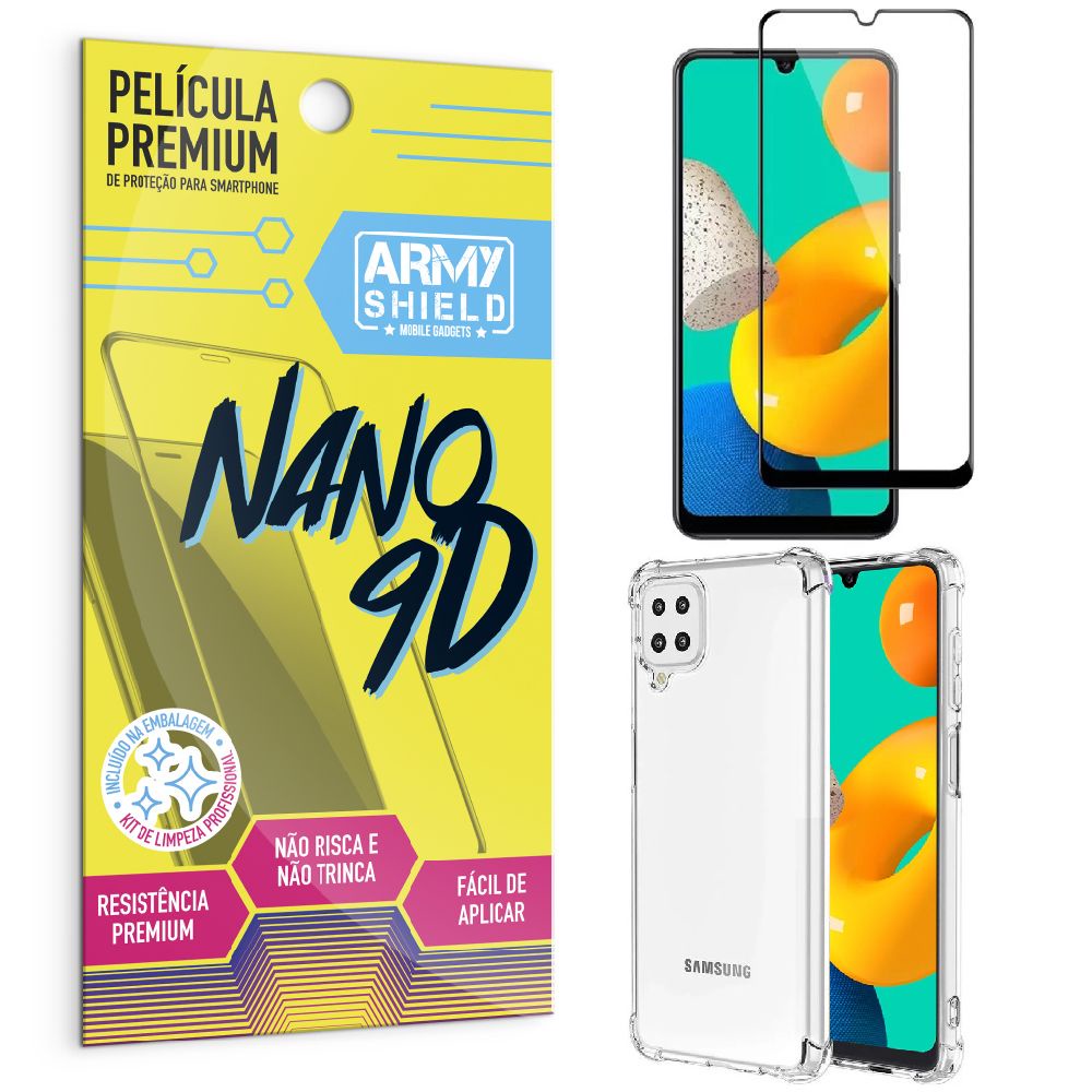 Kit Samsung M32 Película Premium Nano 9D + Capa Anti Impacto – Armyshield