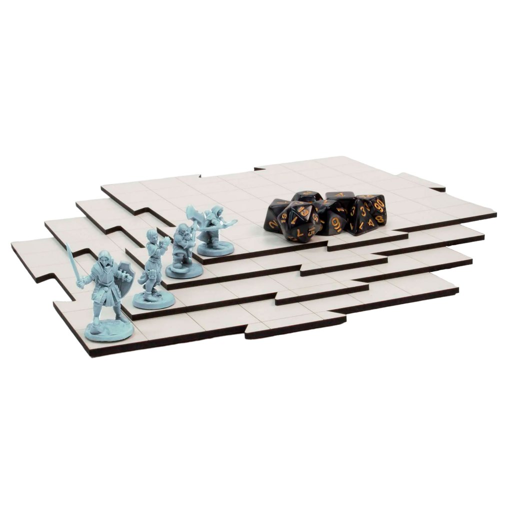 Kit do Mestre para RPG com Grid, Dados E Miniaturas – SILVER