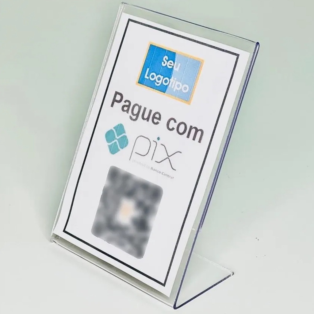 3 Display L Expositor 10×15 Acrílico Cardápio Pix Qr Code