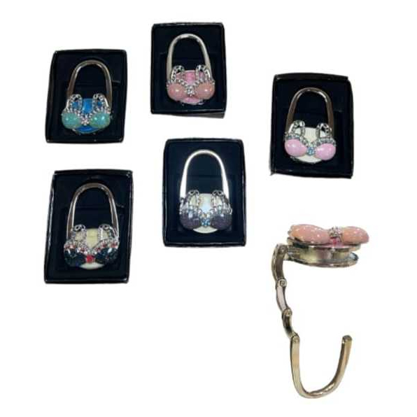 Porta Bolsa Em Metal Gancho Dobrável Portátil Or