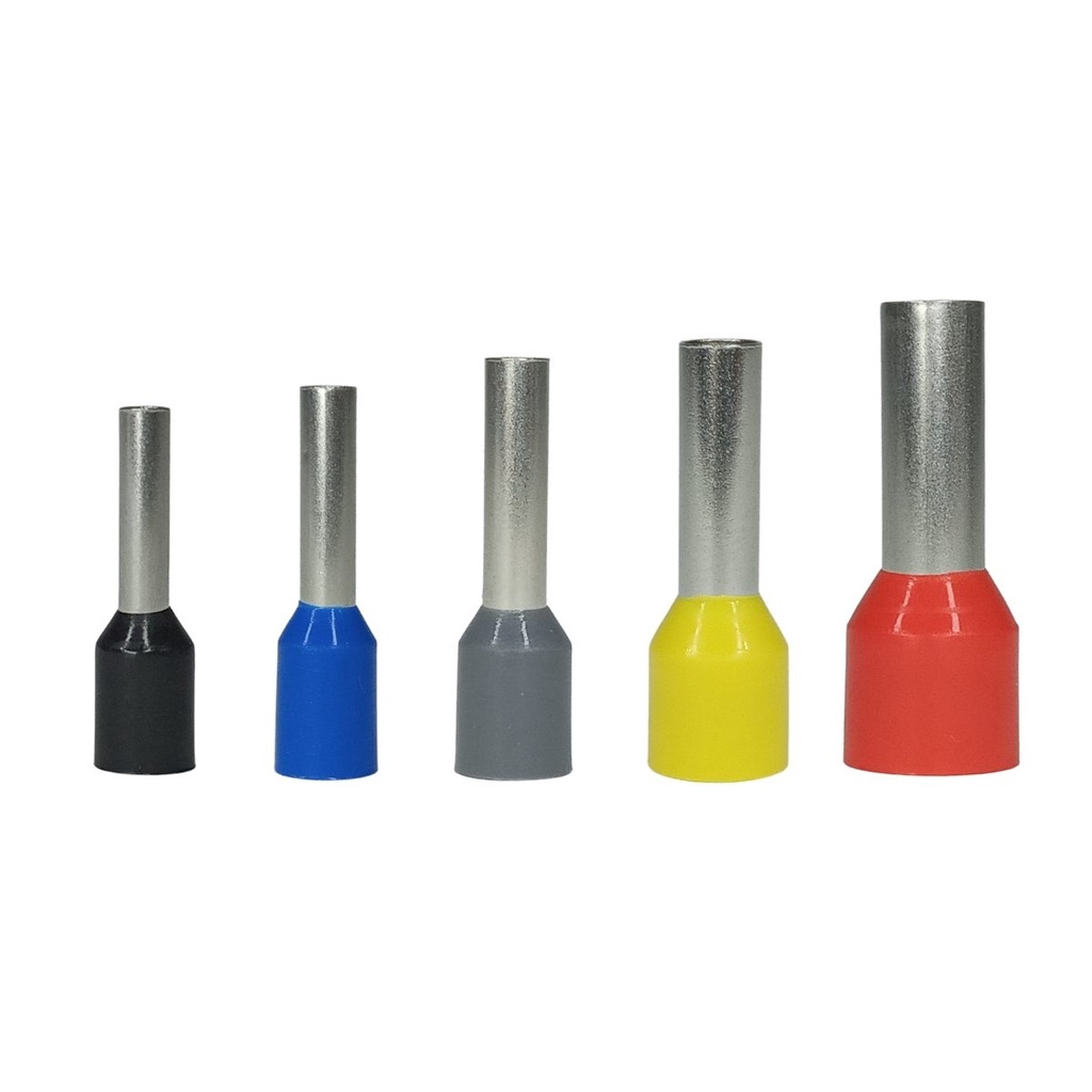 Kit Terminal Conector Tubular Ilhós 1,5/2,5/4/6/10mm – 650un Elétrico Tubo Ilhos Tubolar Isolado Pré