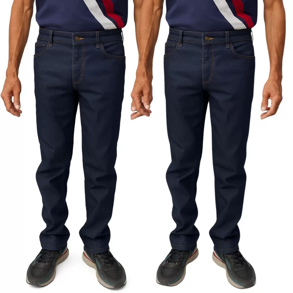 Kit 2 Calças Jeans Tradicional Básica Trabalho Lycra Ref: 917