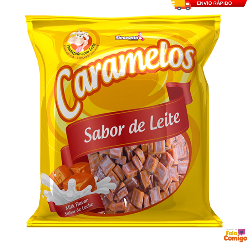 Pacote Bala Caramelo Leite 500g – Simonetto