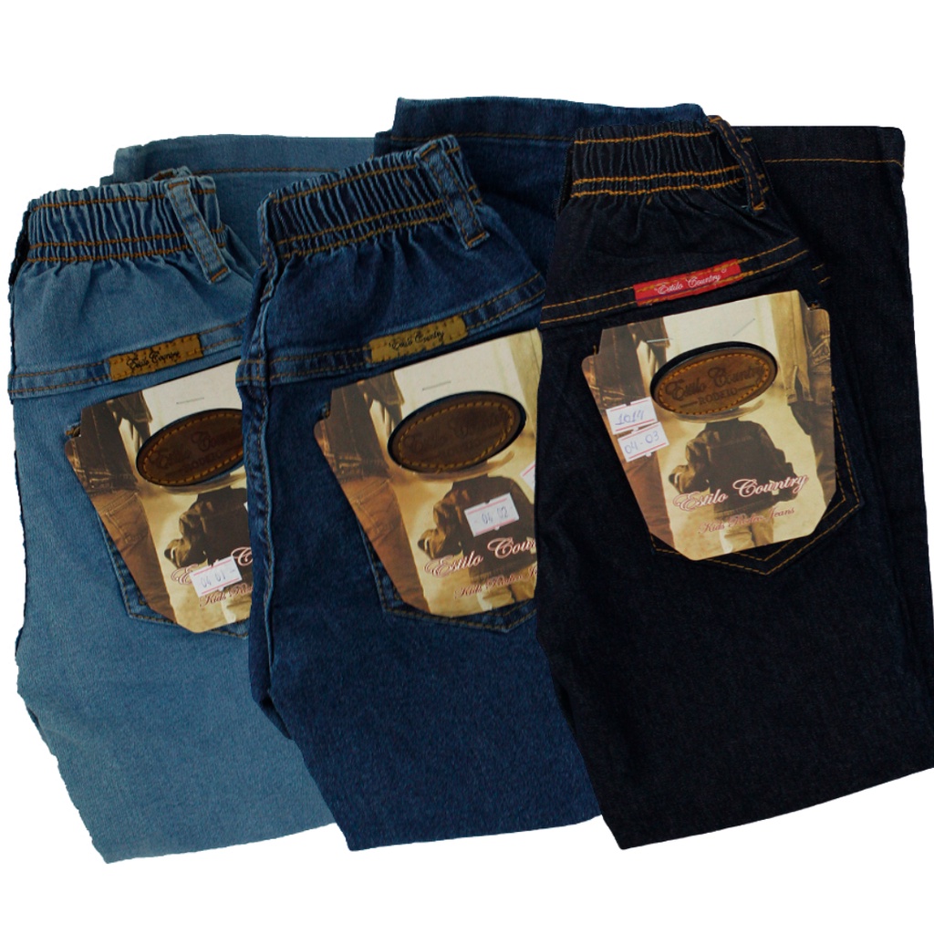 Kit 3 Calças Jeans Country Infantil Marca Estilo Country/Cavaleiros Ref: 1014/008
