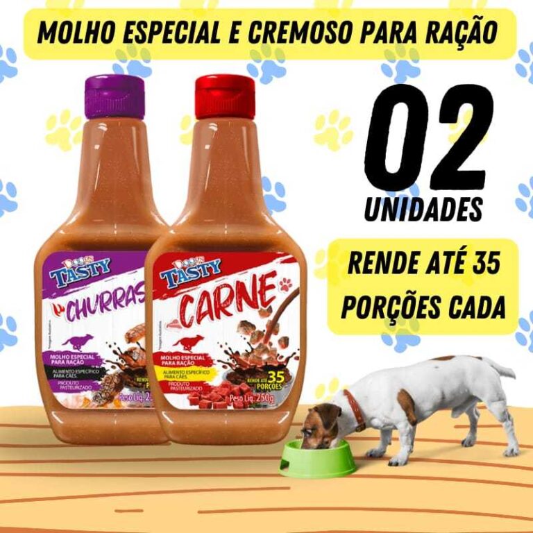 Molho Petisco Ração Cachorro Gato Sabores –