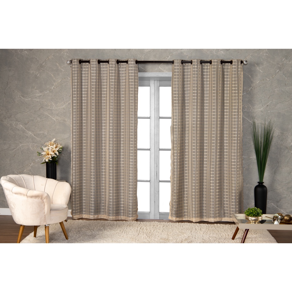 Cortina Com Blackout Prata 2,80 m x 2,30 m para Sala Quarto Porta Balcão Varias Cores