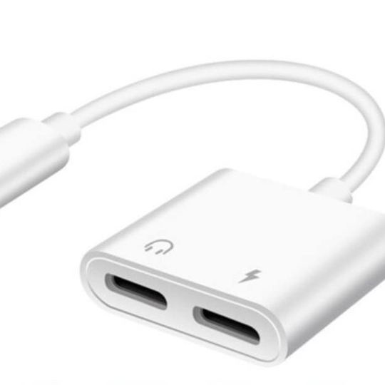 Cabo Adaptado Carregador e Fone Duplo para Iphone 