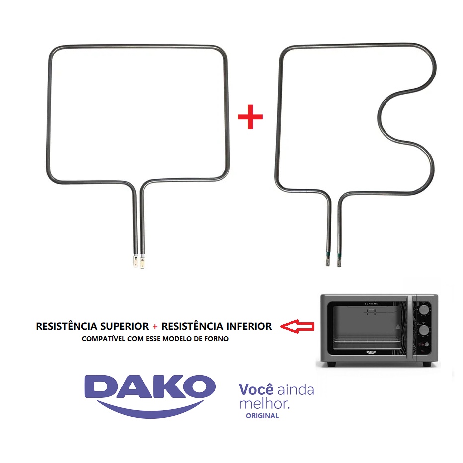 Kit 2 Resistências P/ Forno De Bancada Dako Supreme 44L