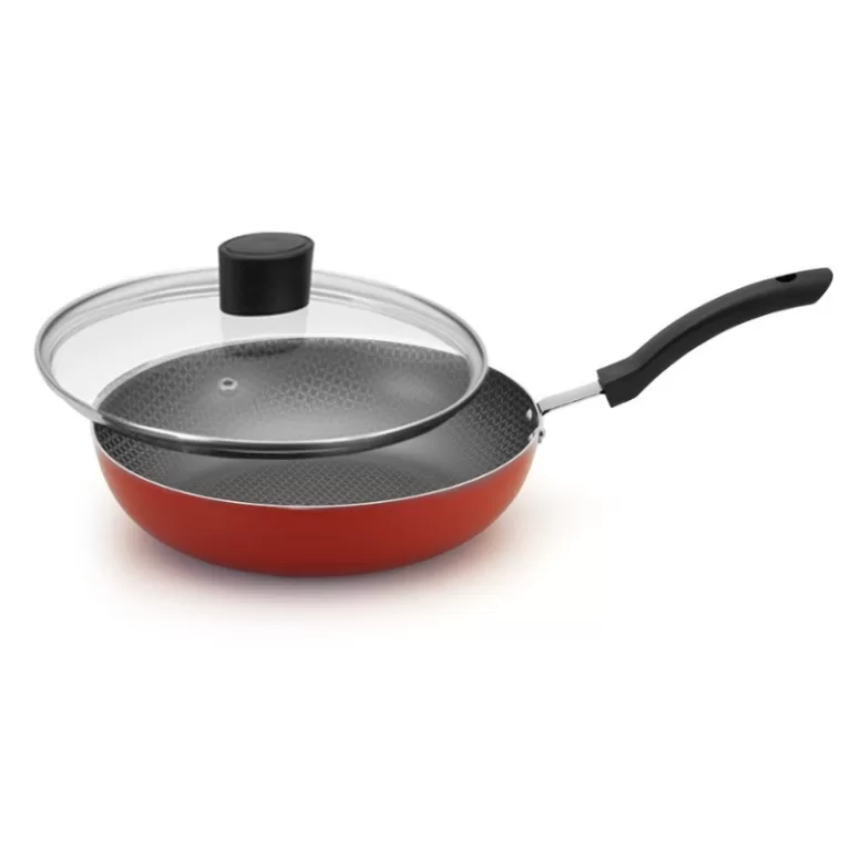 Frigideira Grande Com Tampa Antiaderente 30 Cm Wok