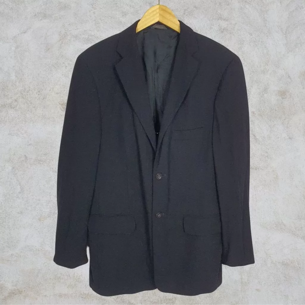 blazer masculino lã casual básico preto