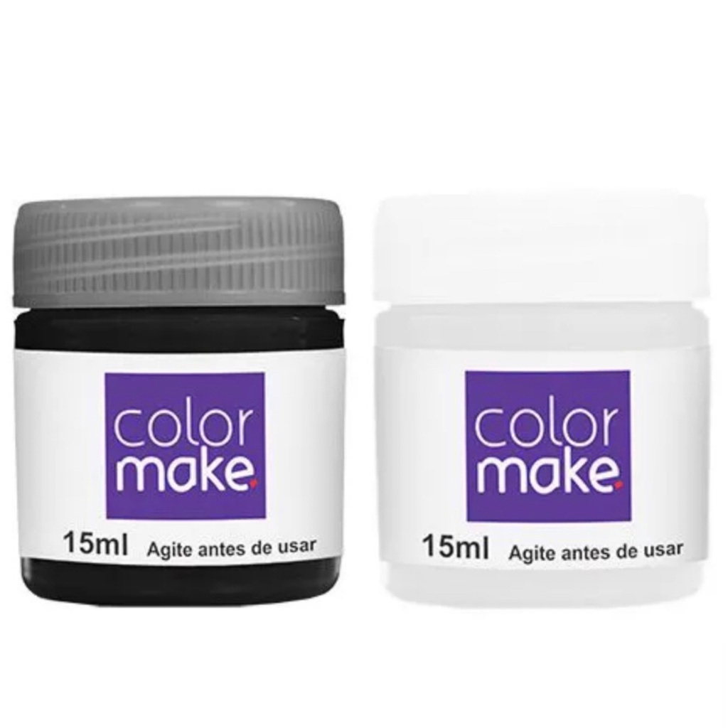 Kit Tinta Liquida Facial Colormake 15ml C/ 2 (preto/branco)